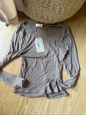 Meshki Coraline Long Sleeve Sheer Top - Neutral